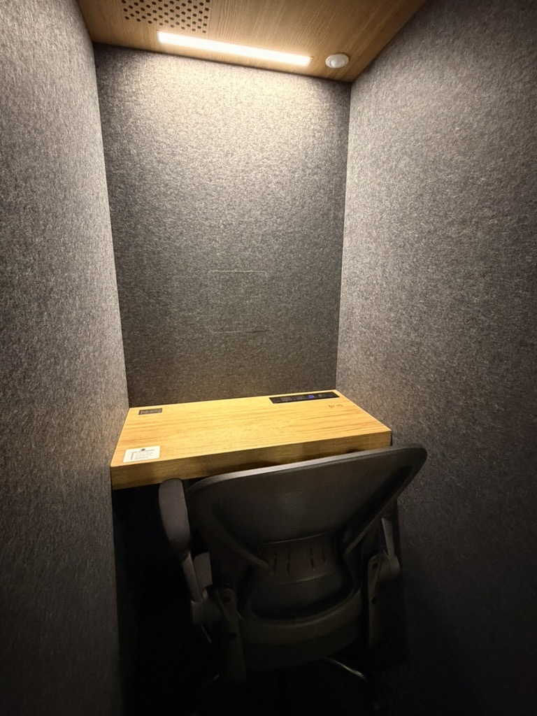 Inside a Focus Pod with chair and desk